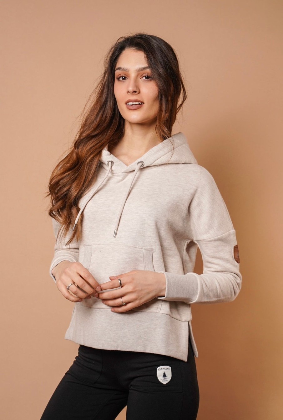 Women Wanakome Hoodies | Layna Heather Oatmeal Hoodie White