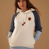 Women Wanakome Hoodies | Flores Navy/Oatmeal Hoodie White