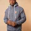 Men Wanakome Hoodies | Zeus Stripe Zip Hoodie Navy