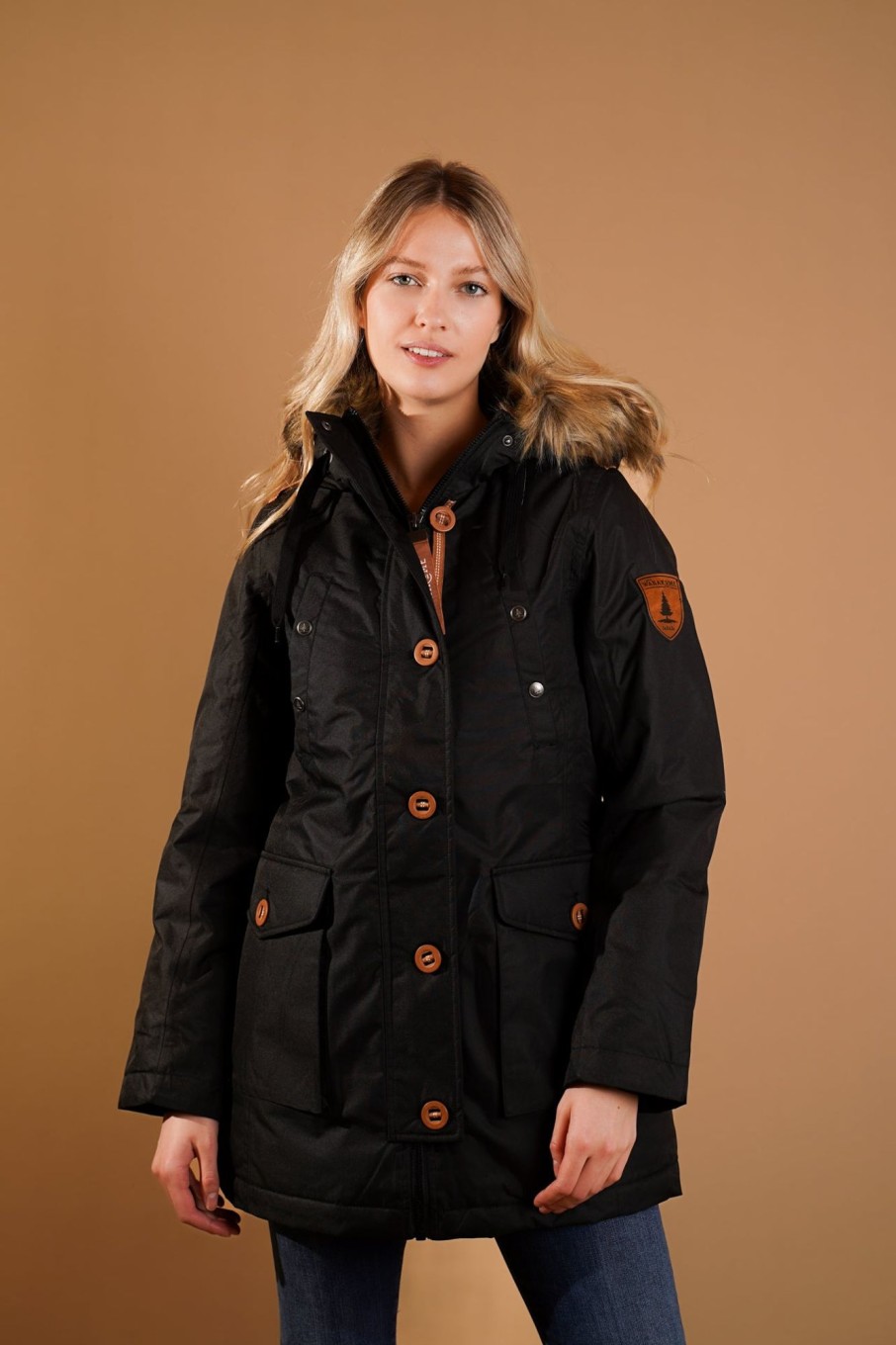 Women Wanakome Outerwear | Everly Black Parka