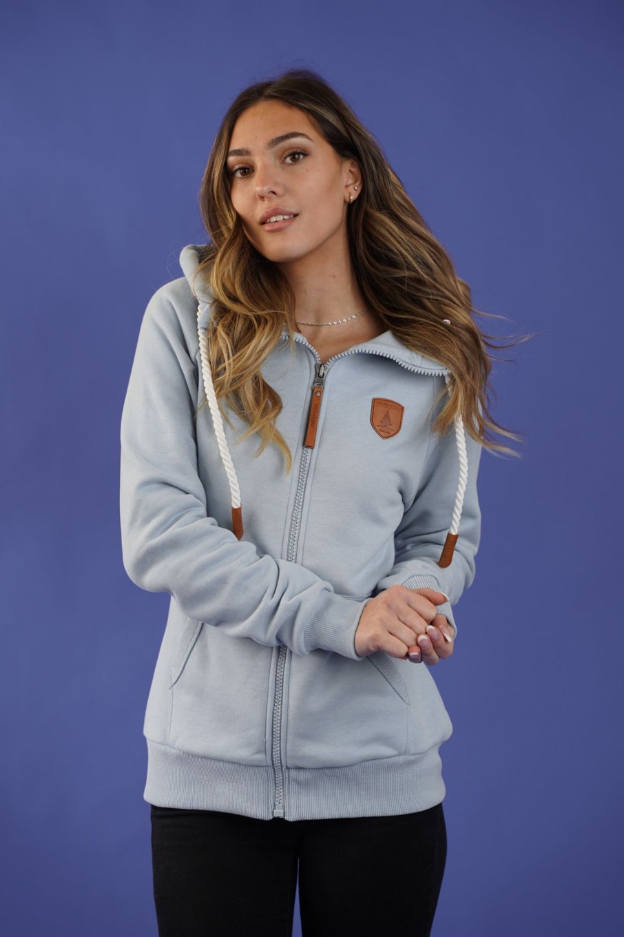 Women Wanakome Hoodies | Hera Fog Zip Hoodie Blue