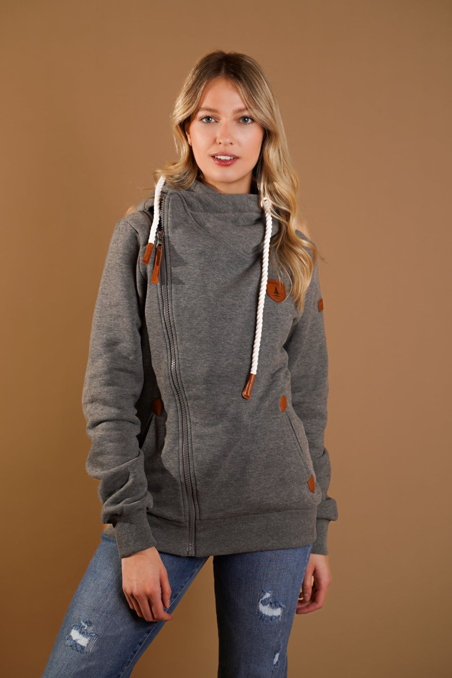 Women Wanakome Hoodies | Athena Dark Heather Hoodie Grey