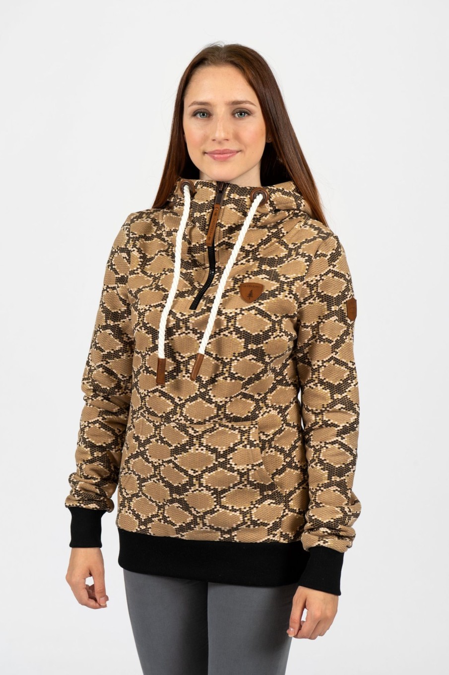 Women Wanakome Hoodies | Taylor Snake Neutral/Black Hoodie