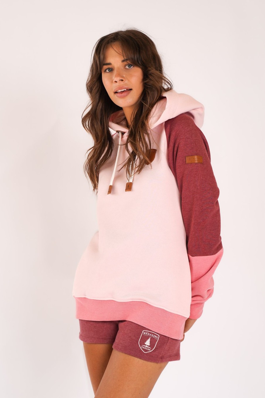 Women Wanakome Hoodies | Flores Berry/Blush Hoodie Pink