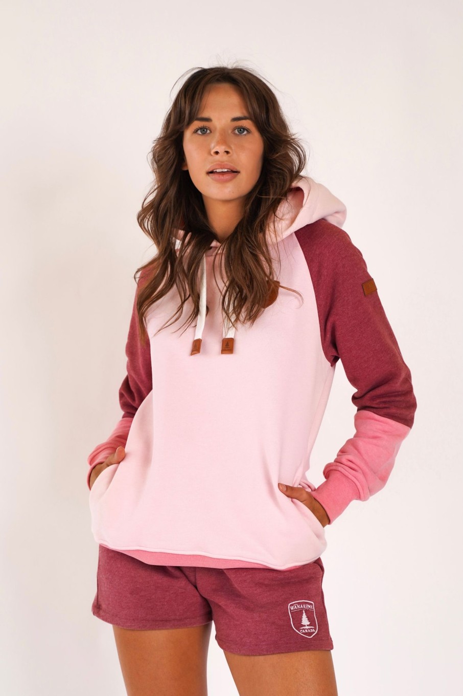 Women Wanakome Hoodies | Flores Berry/Blush Hoodie Pink