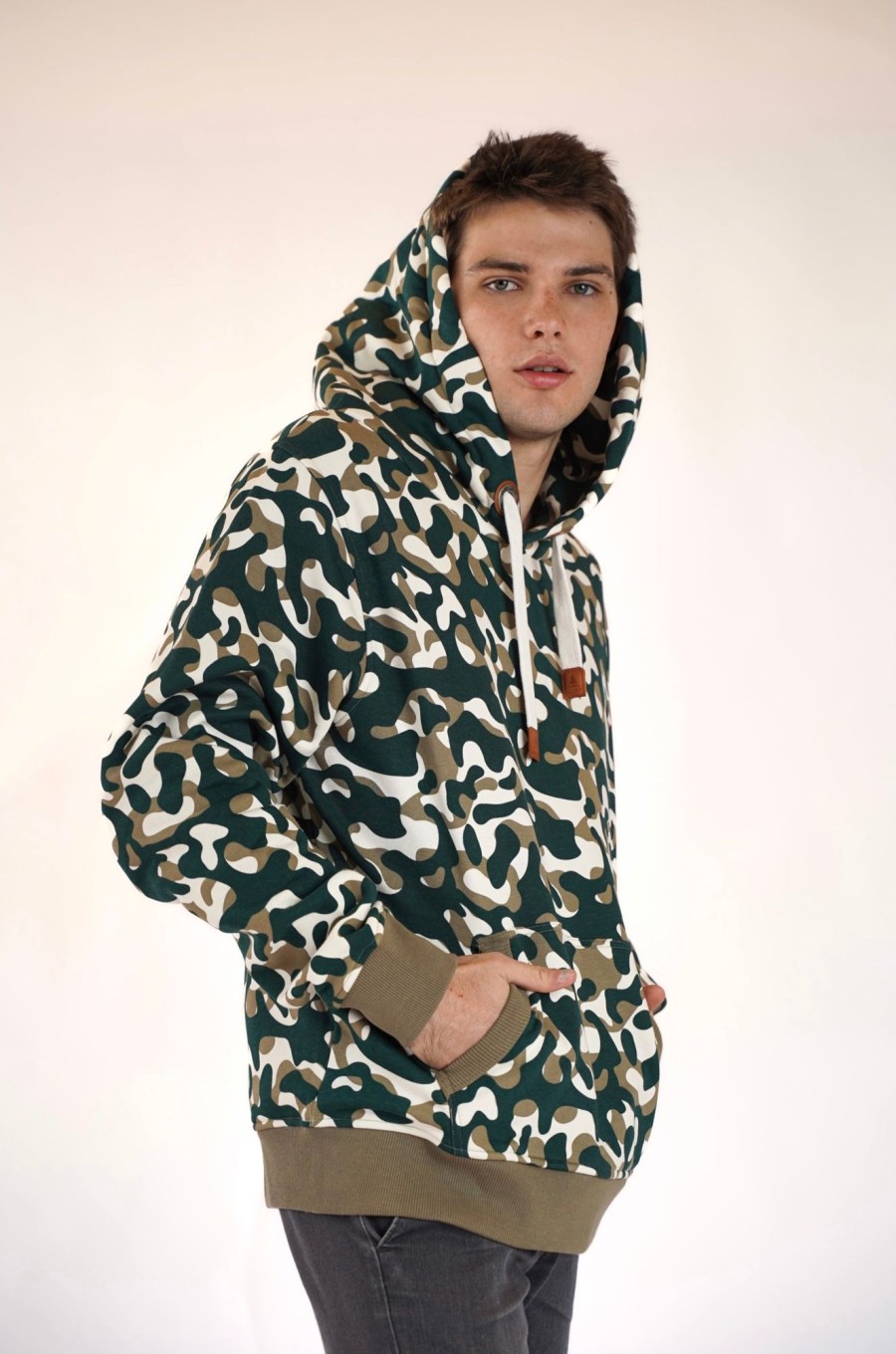 Men Wanakome Hoodies | Baker Khaki Camo Hoodie Green