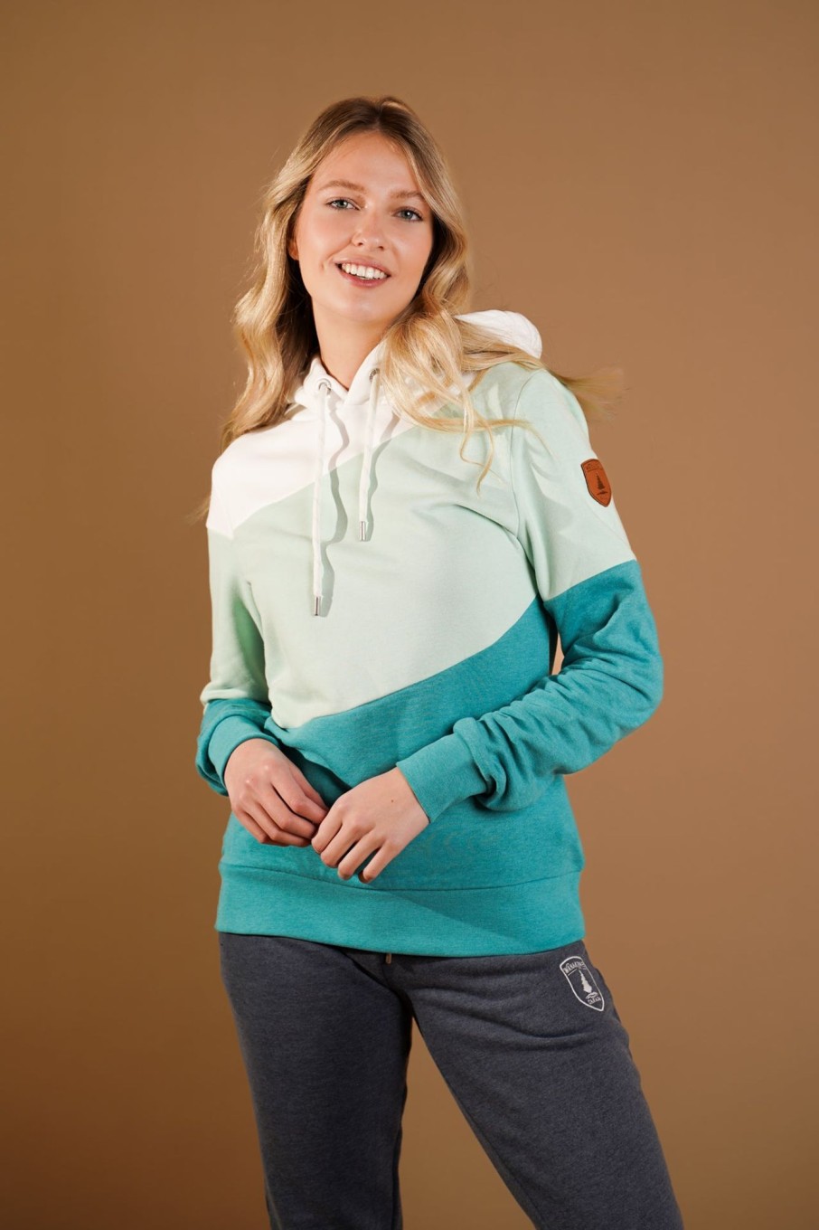 Women Wanakome Hoodies | Alora Lichen Mix Hoodie Green