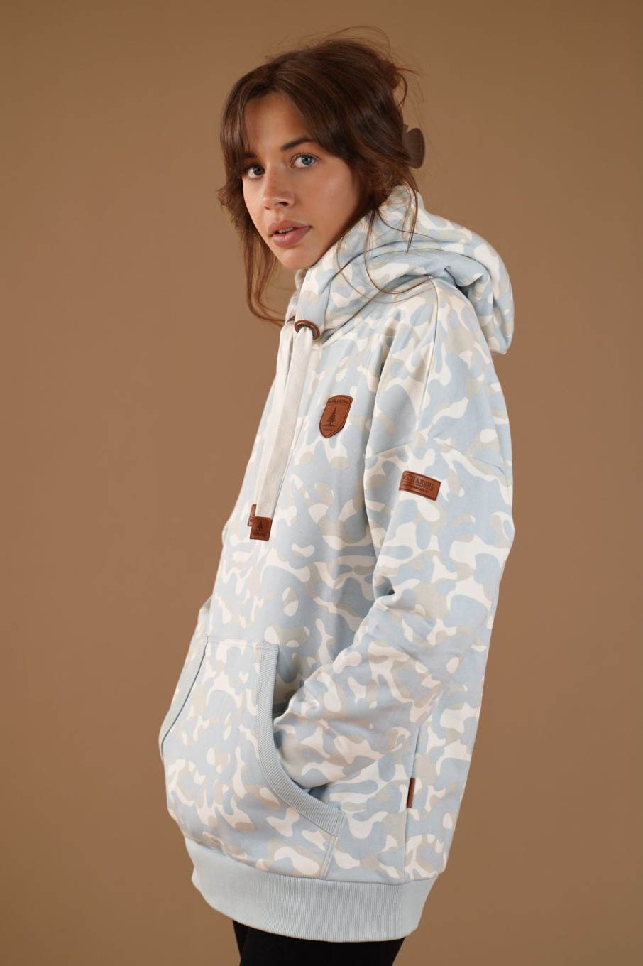 Women Wanakome Hoodies | Billie Print Sky Camo Hoodie Blue