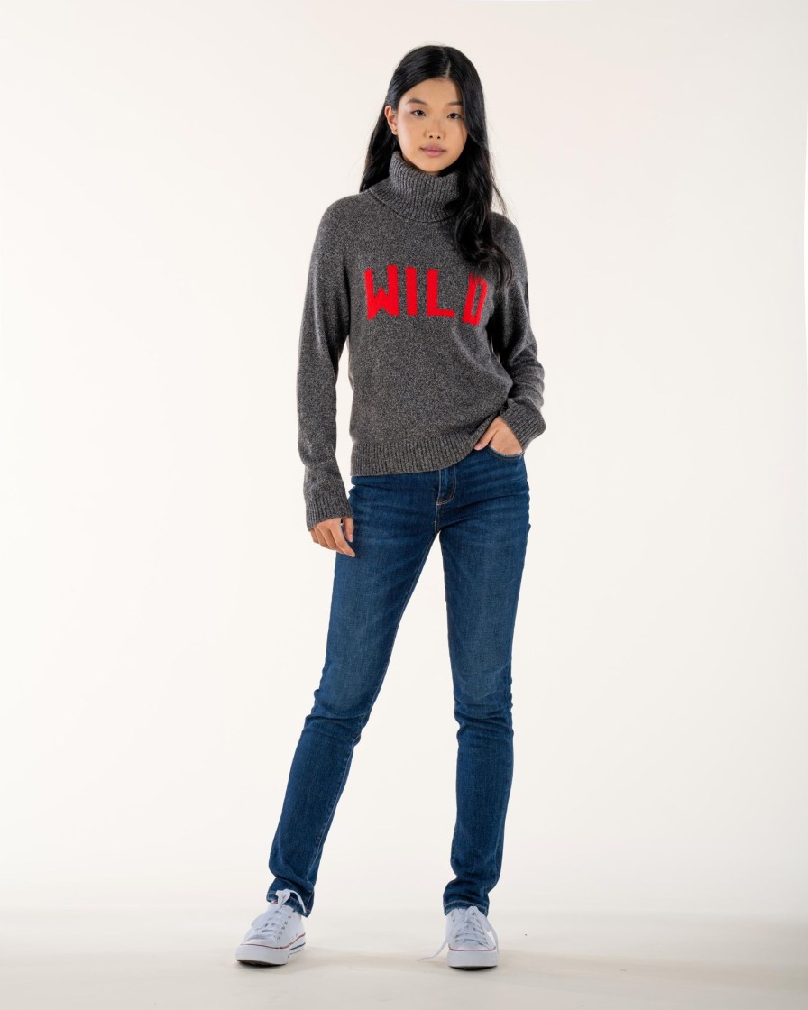 Women Wanakome Sweaters | Avril Dark Heather Sweater Grey