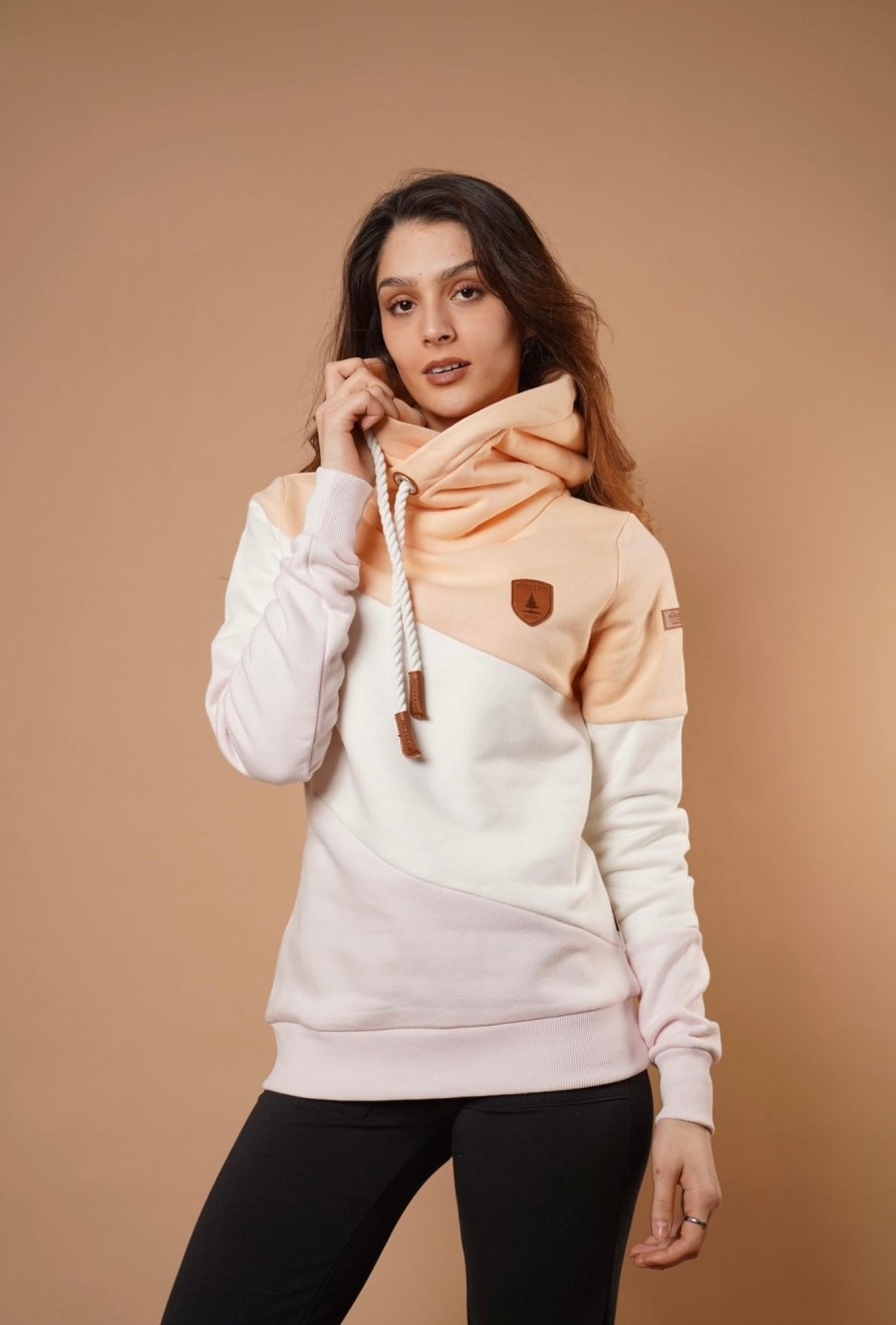 Women Wanakome Hoodies | Selene Peach Mix Hoodie Pink