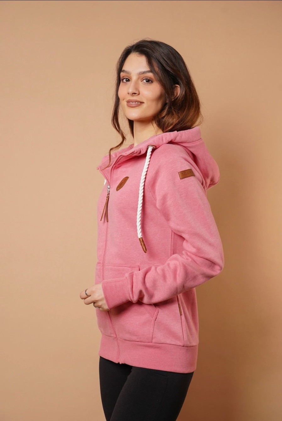 Women Wanakome Hoodies | Hera Punch Zip Hoodie Pink