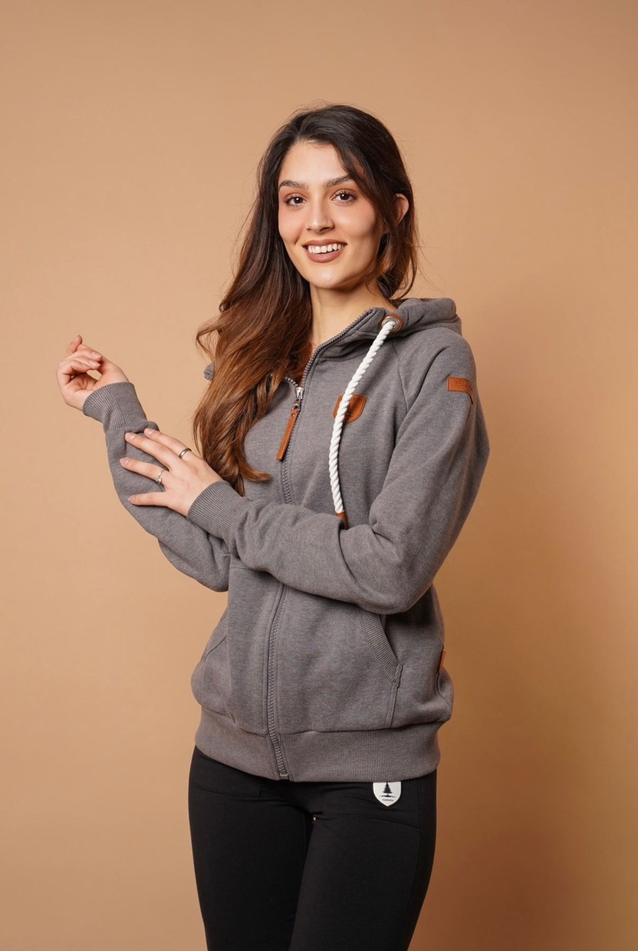 Women Wanakome Hoodies | Hera Ash Zip Hoodie Grey