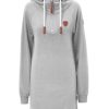 Women Wanakome Dress | Layla Lux Light Heather Grey Half-Zip Hoodie Dress