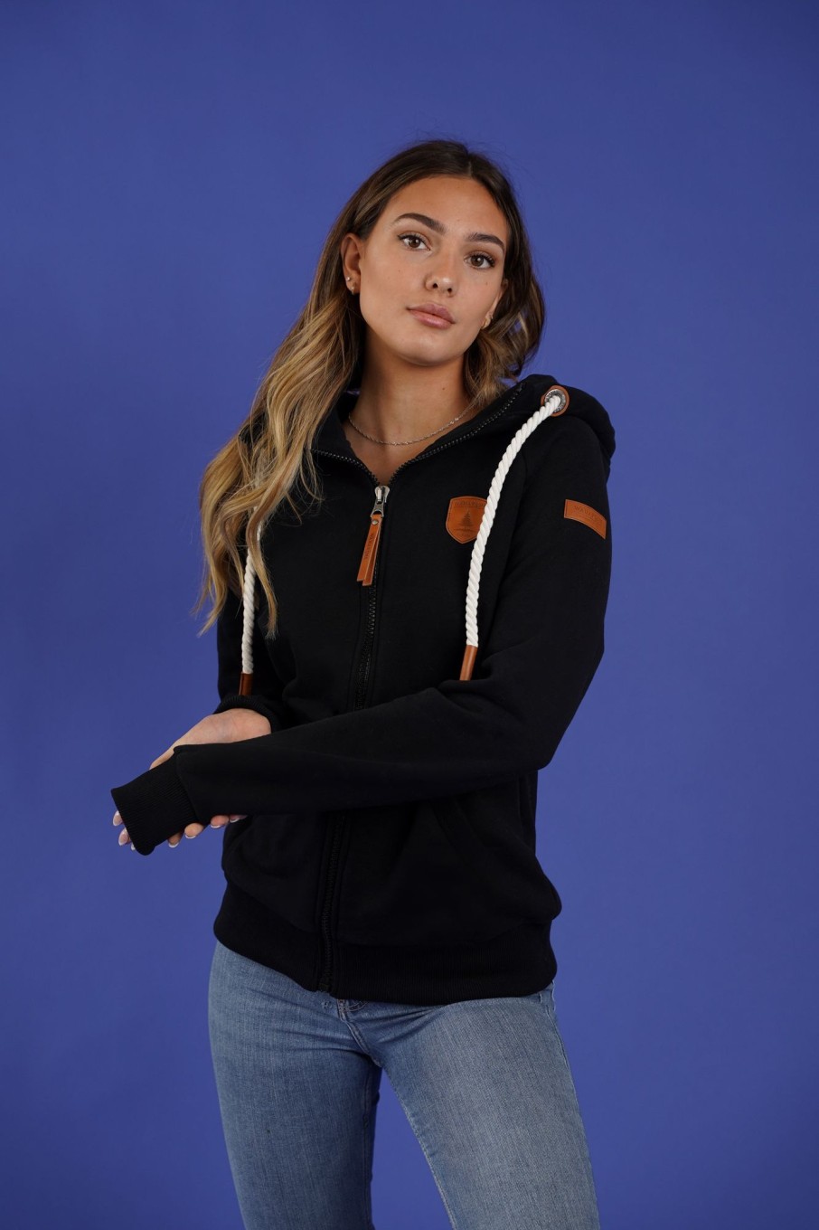 Women Wanakome Hoodies | Hera Zip Hoodie Black