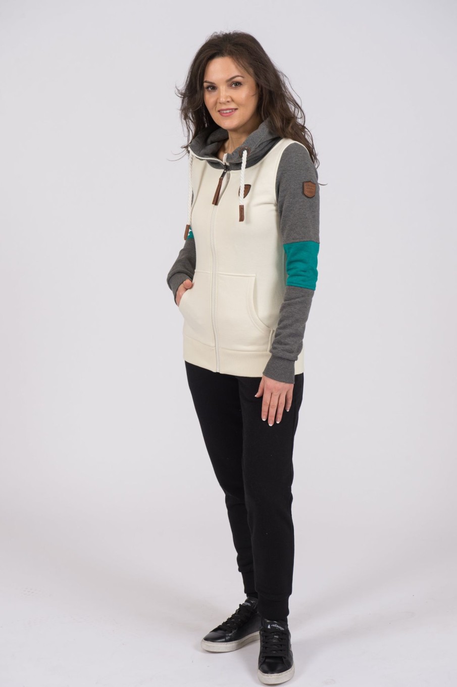 Women Wanakome Hoodies | Bancroft Oatmeal Peacock Hoodie White