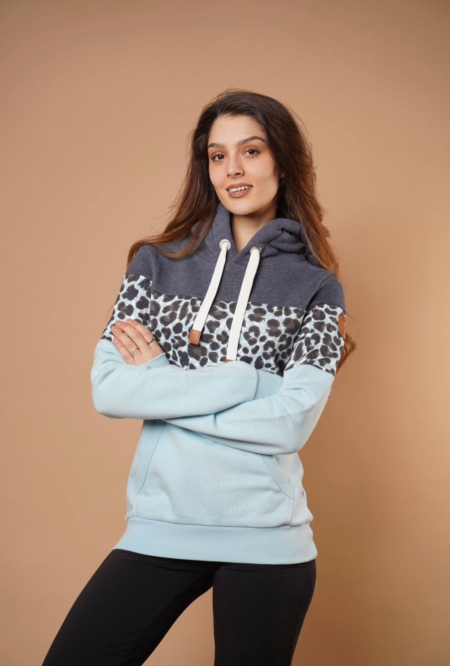 Women Wanakome Hoodies | Lucia Mix Hoodie Navy