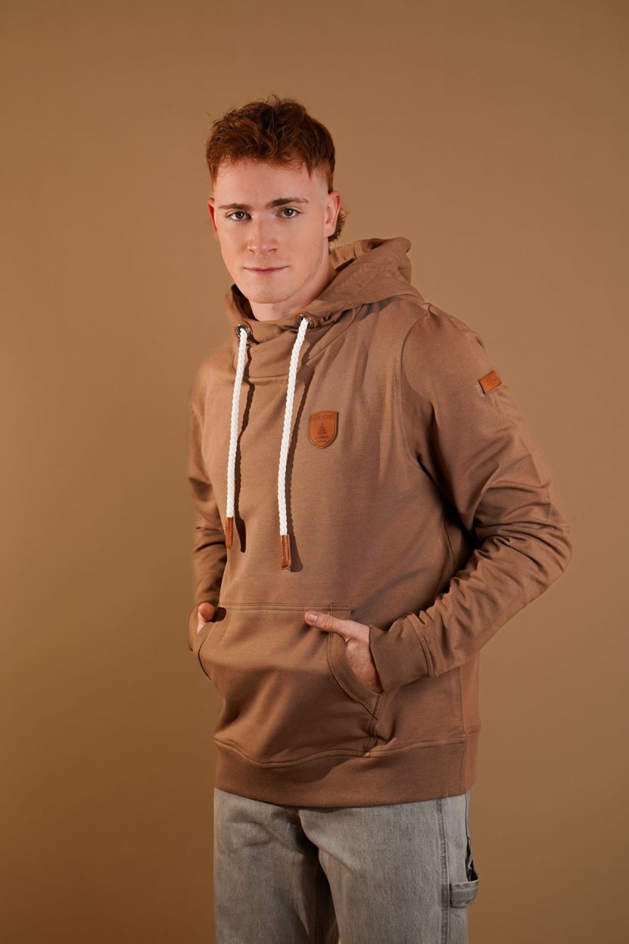 Men Wanakome Hoodies | Cascade Clux Mocha Brown