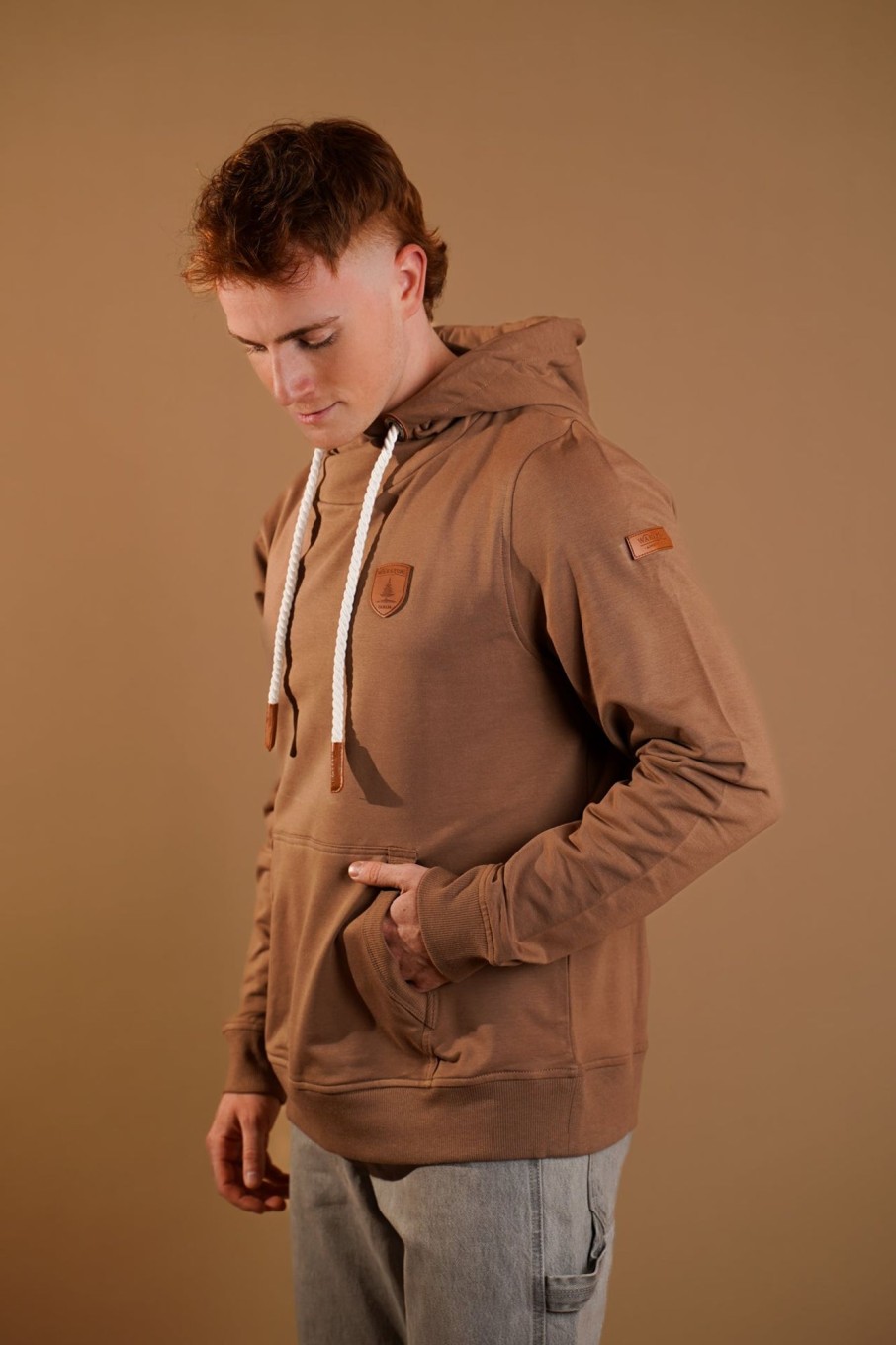 Men Wanakome Hoodies | Cascade Clux Mocha Brown