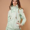 Women Wanakome Sweaters | Hestia Cucumber Zip Cowl Neck Green