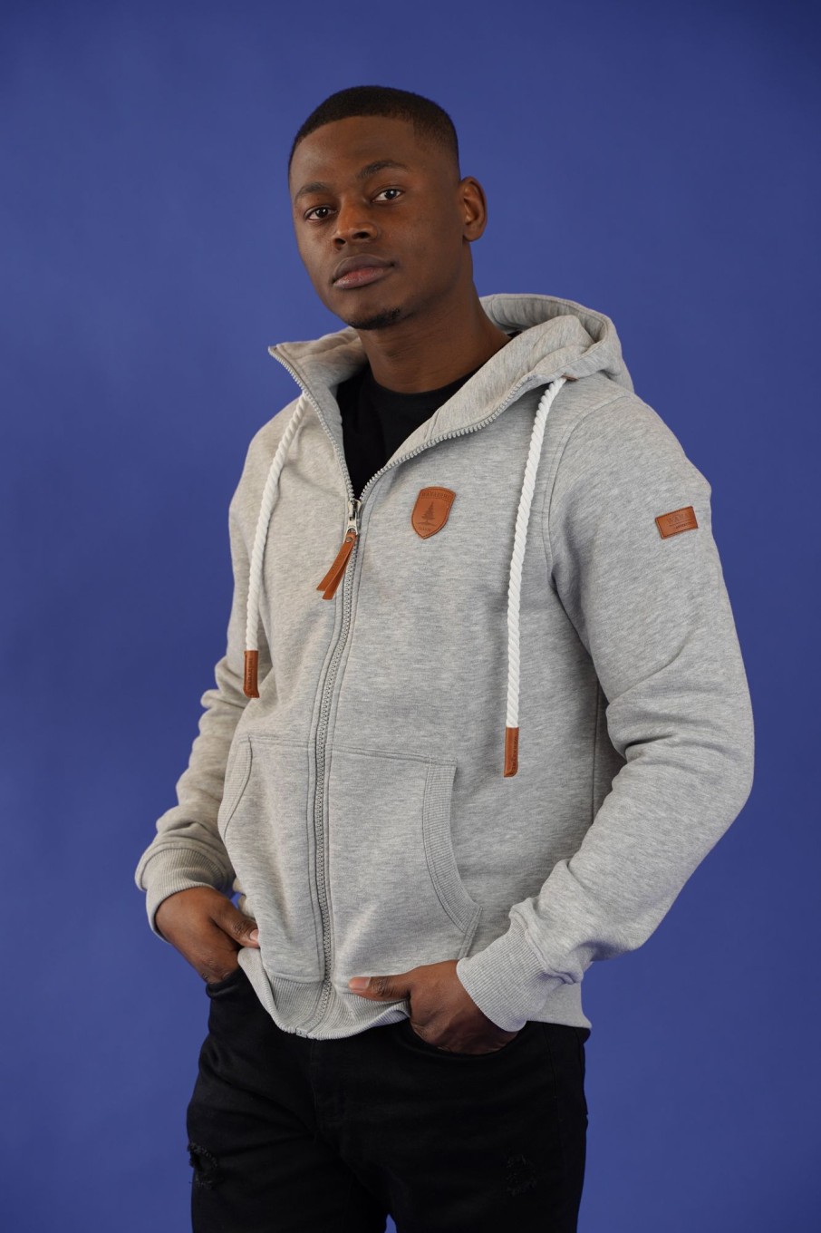 Men Wanakome Hoodies | Zeus Light Heather Zip Hoodie Grey