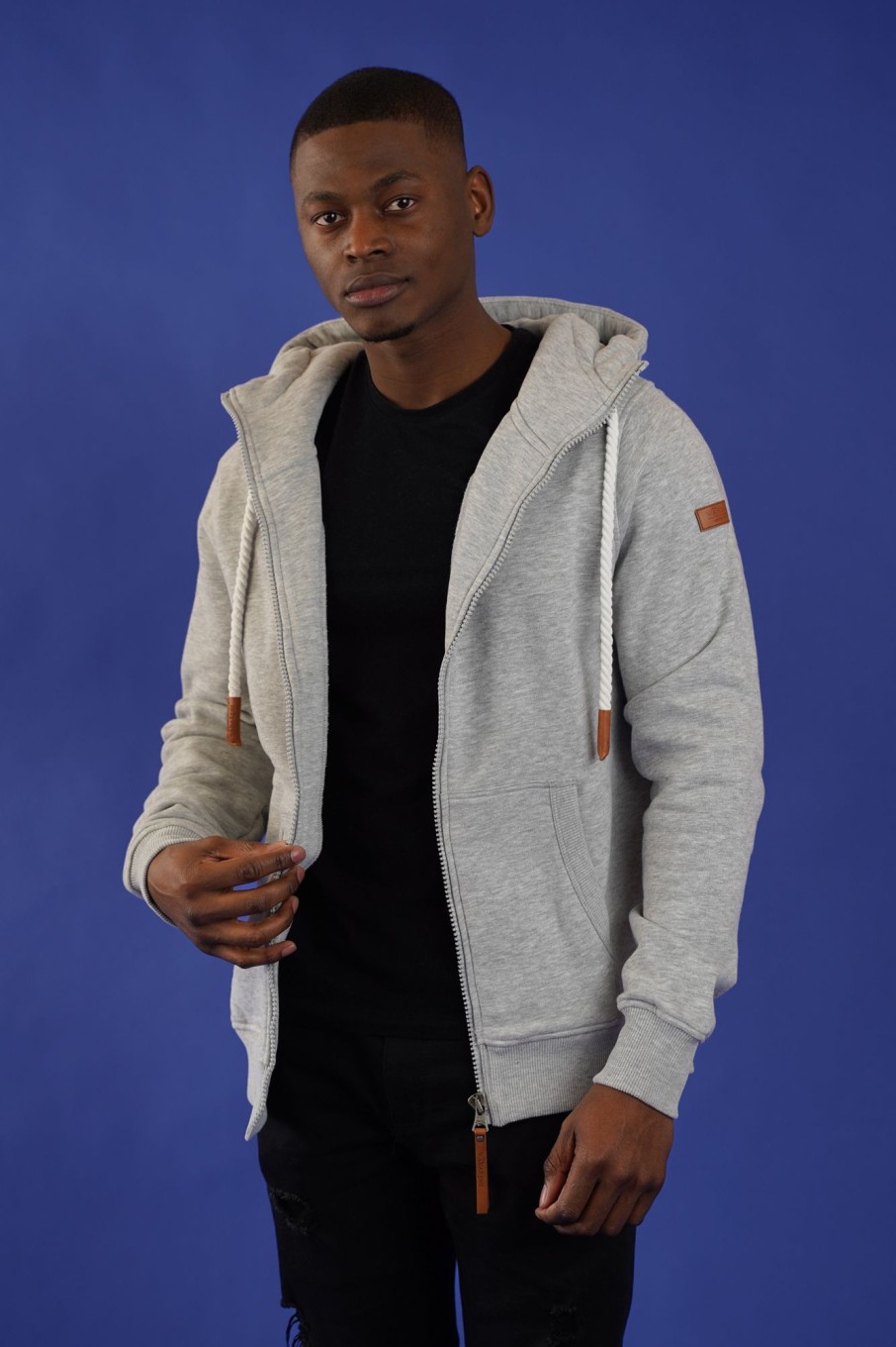 Men Wanakome Hoodies | Zeus Light Heather Zip Hoodie Grey