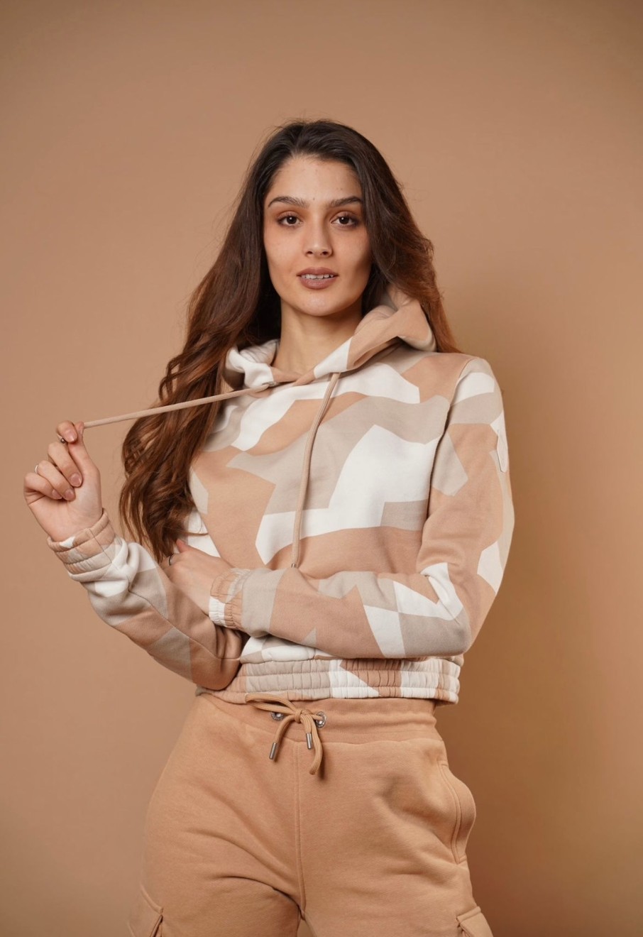 Women Wanakome Hoodies | Swanly White Sand Camo Hoodie Brown