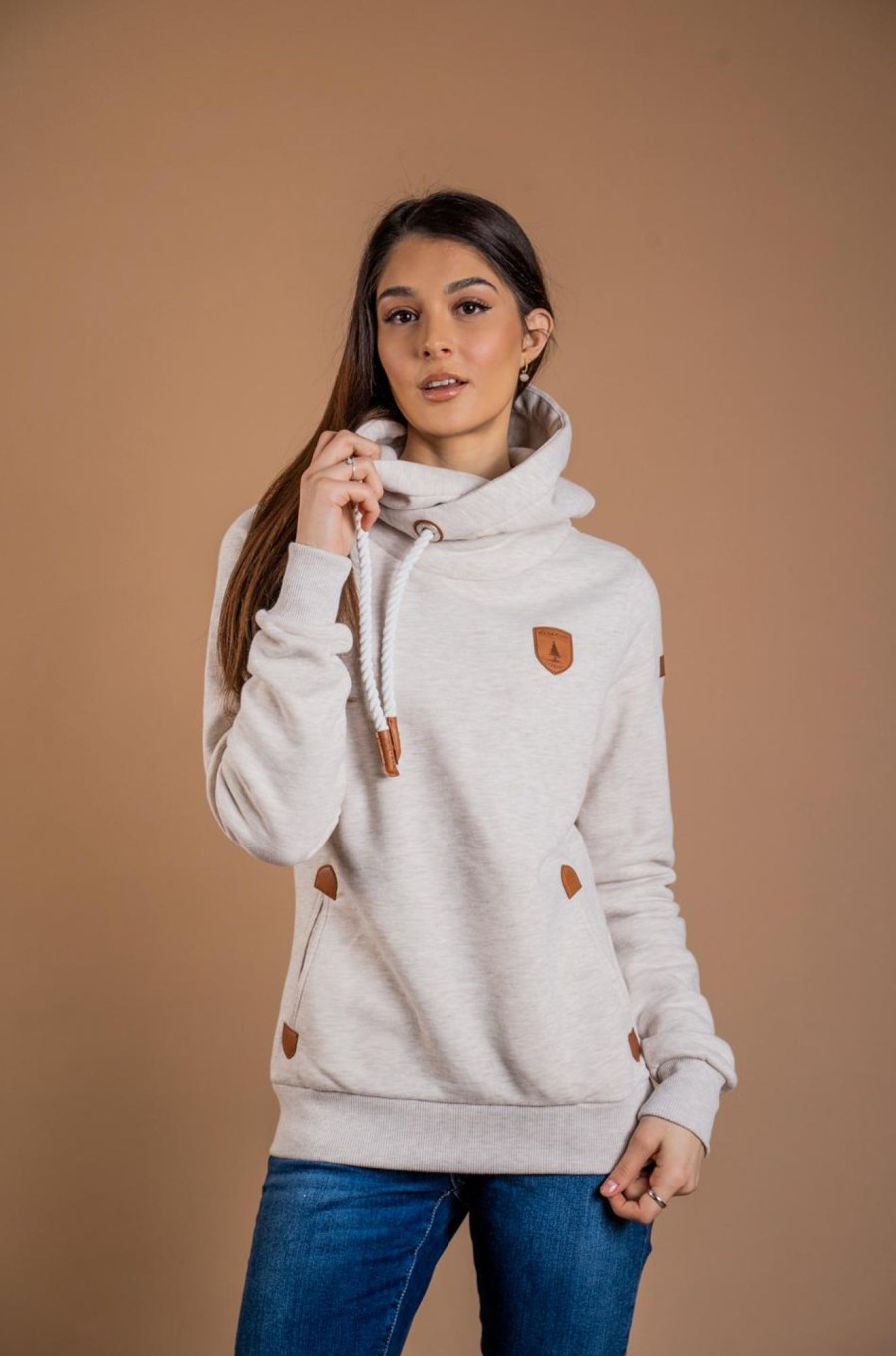 Women Wanakome Hoodies | Artemis Heather Oatmeal Hoodie White