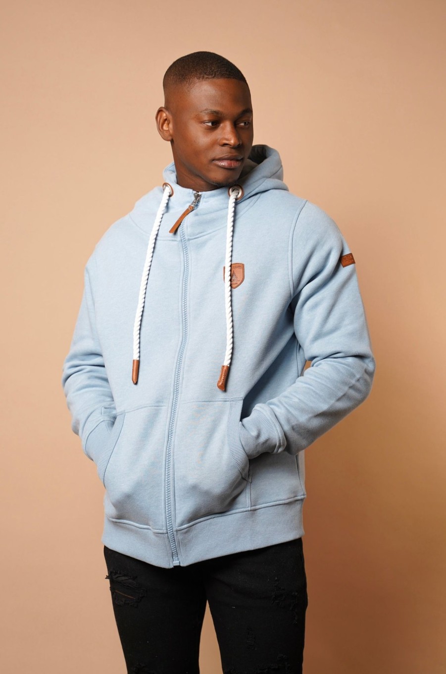 Men Wanakome Hoodies | Zeus Dolphin Zip Hoodie Blue