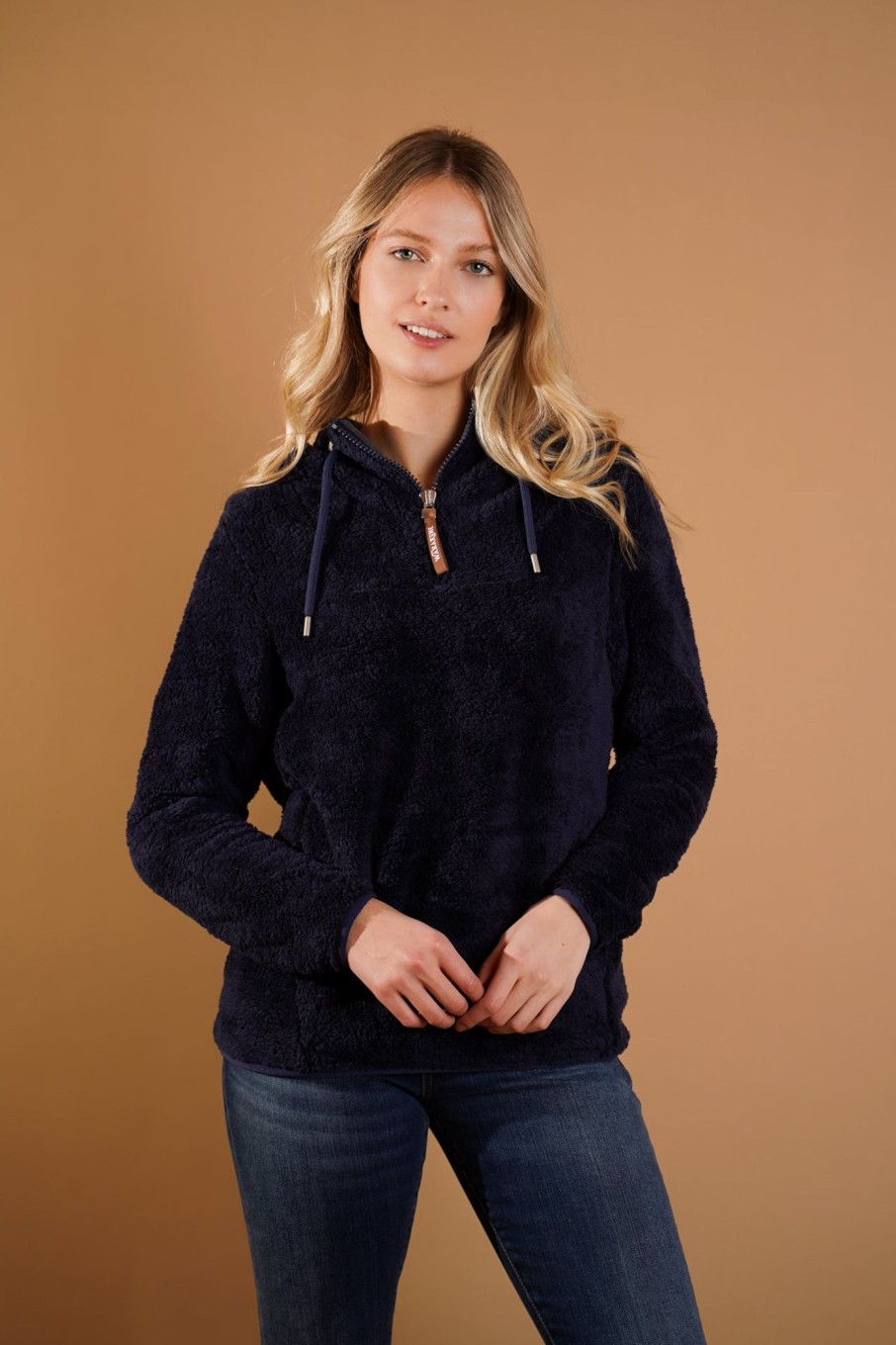 Women Wanakome Hoodies | Cara Supersoft Sherpa In Navy