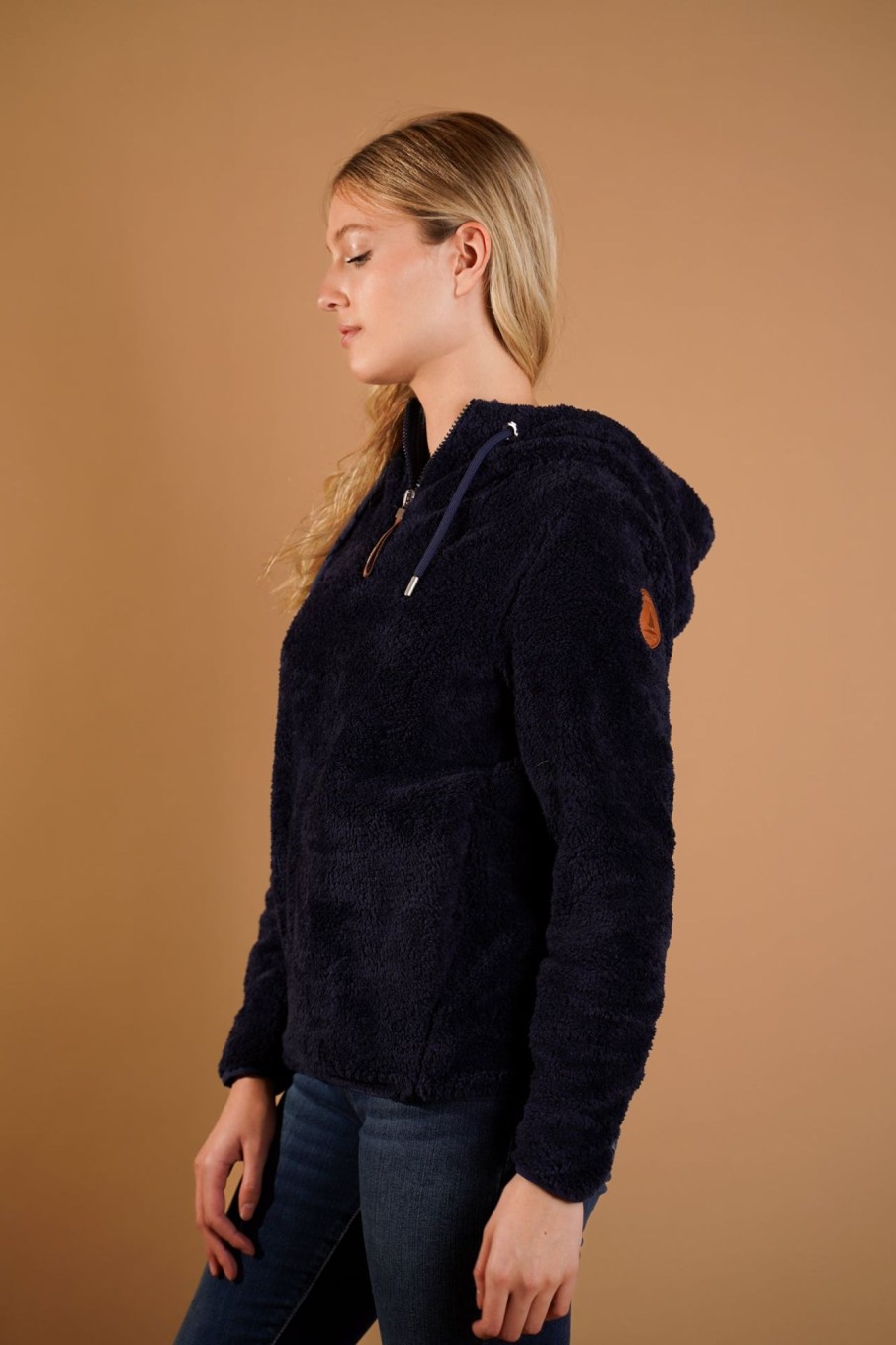 Women Wanakome Hoodies | Cara Supersoft Sherpa In Navy