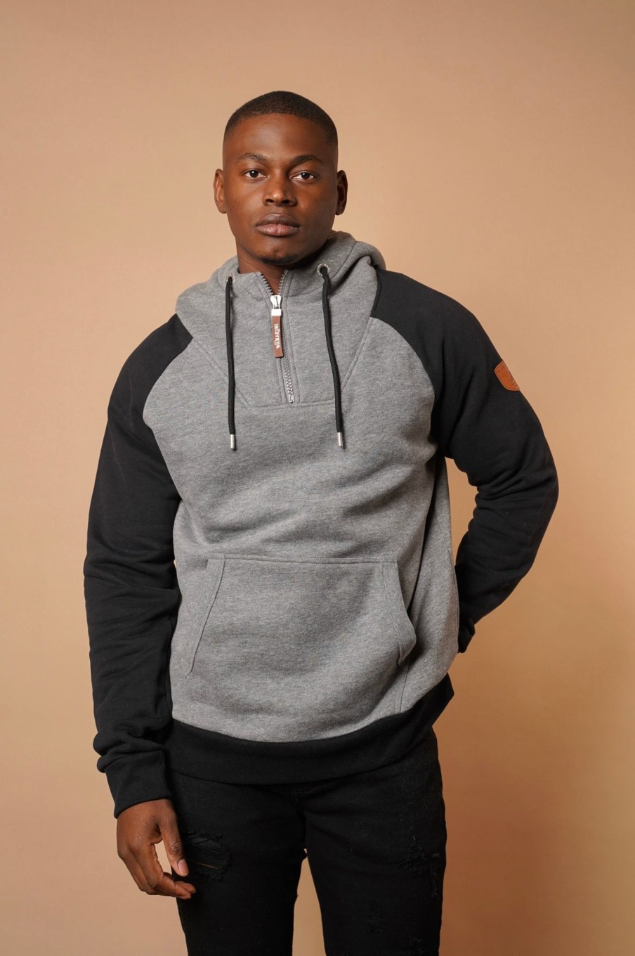 Men Wanakome Hoodies | Alani Dark Heather /Black Hoodie Grey