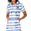 Women Wanakome Dress | Rebekka Light Indigo/Ink Tie-Dye Hoodie Dress Blue