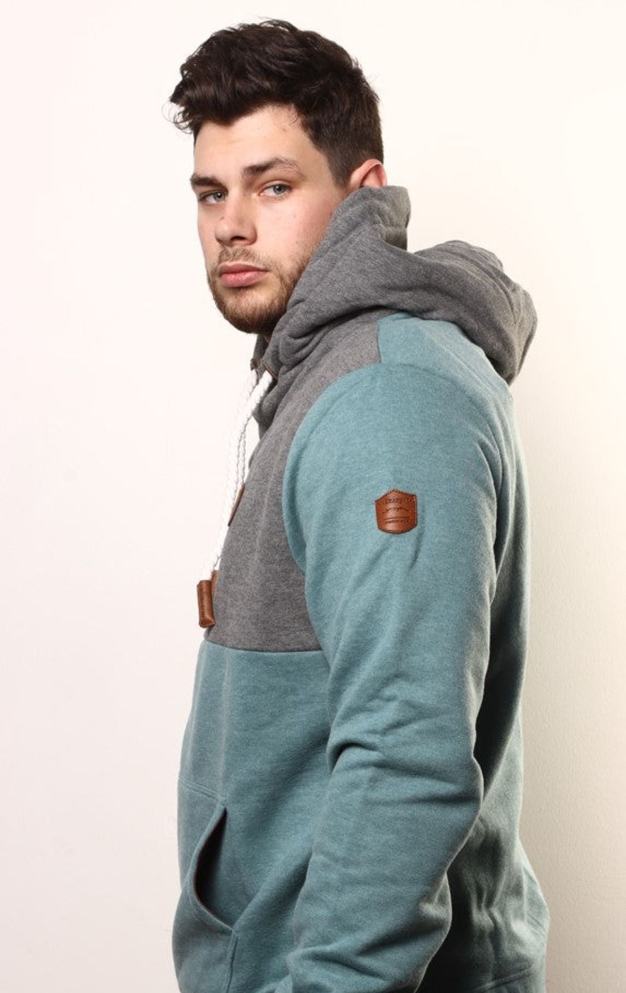 Men Wanakome Hoodies | Hudson Stormy Teal Hoodie