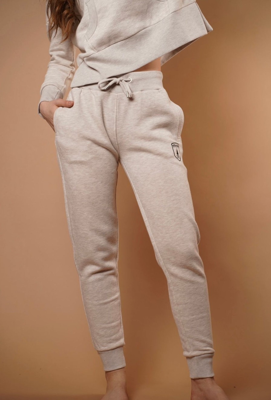 Women Wanakome Bottoms | Adley Heather Oatmeal Jogger White