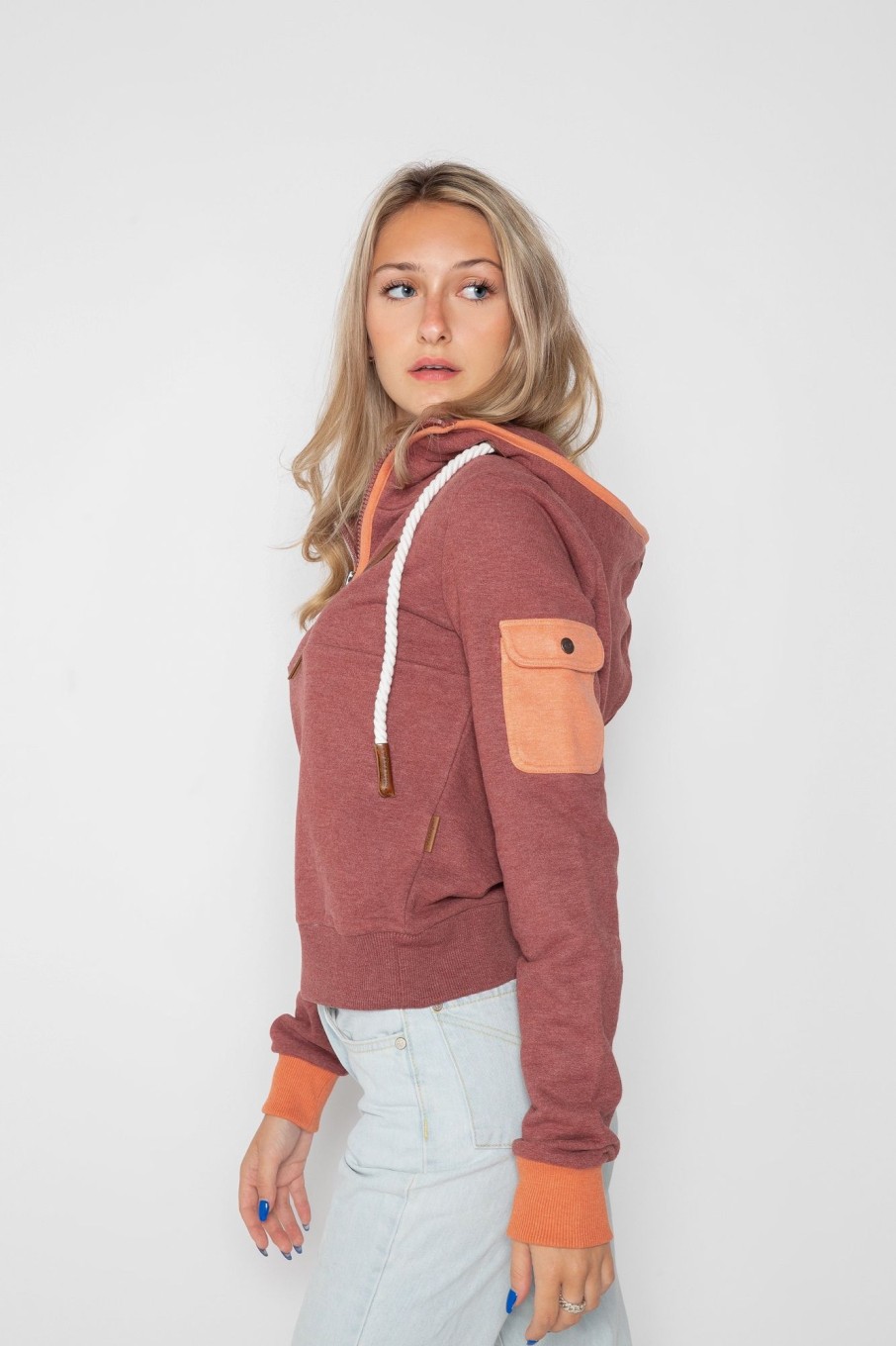 Women Wanakome Hoodies | Neva Cocoa Half-Zip Hoodie