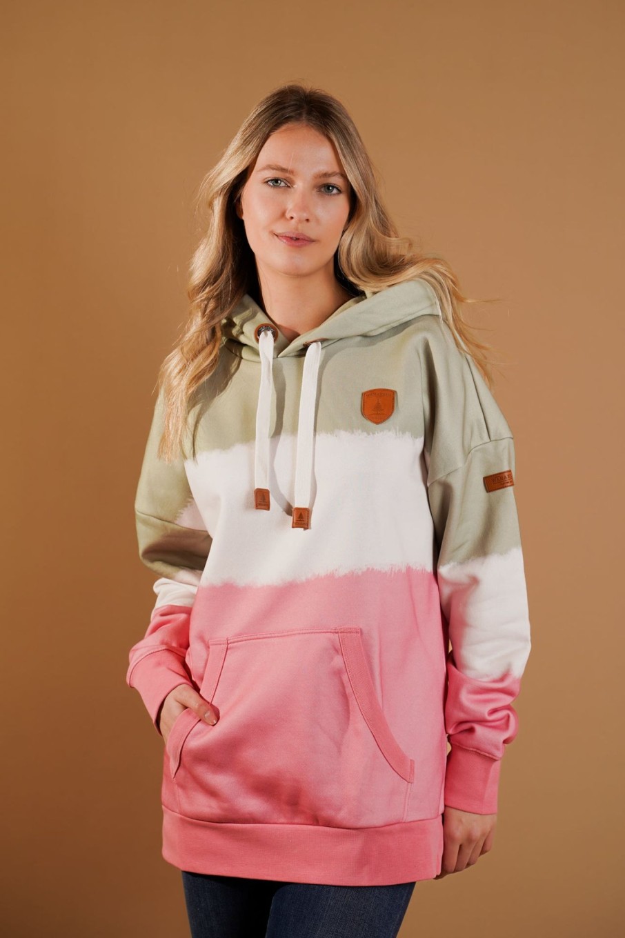 Women Wanakome Hoodies | Patty Aloe/Blush Dip Dye Hoodie Green