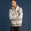 Men Wanakome Outerwear | Mayberry Sherpa Light Heather Grey Pullover White