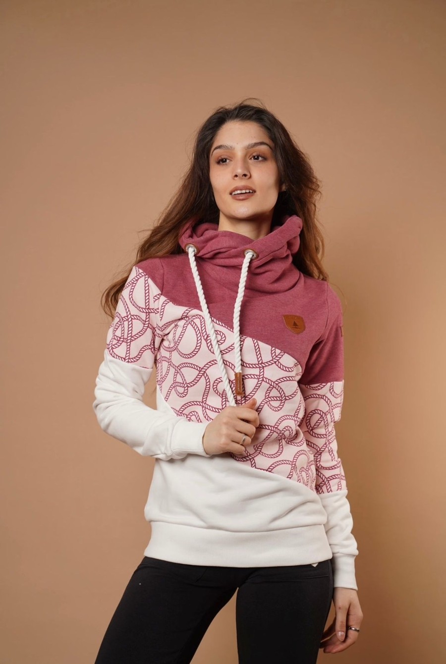 Women Wanakome Hoodies | Selene Wine Mix Hoodie Pink