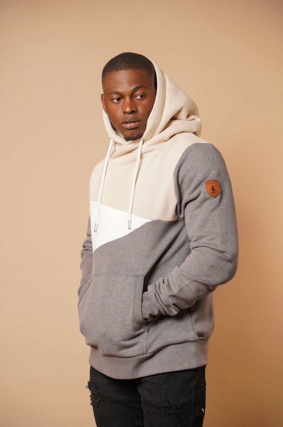 Men Wanakome Hoodies | Caswell Ash Mix Hoodie Grey