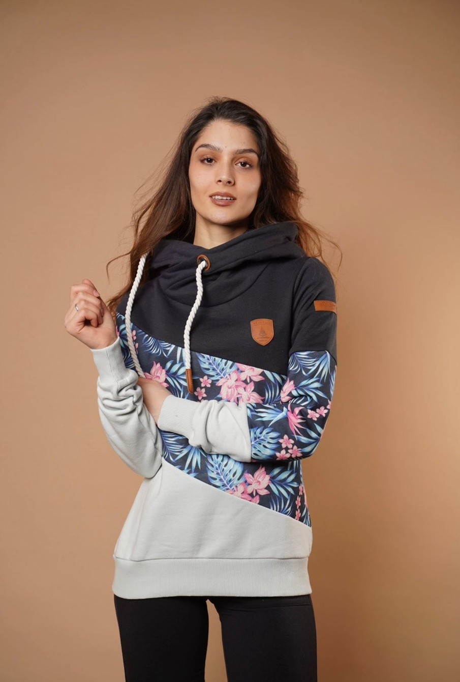 Women Wanakome Hoodies | Selene Tropical Mix Hoodie Navy