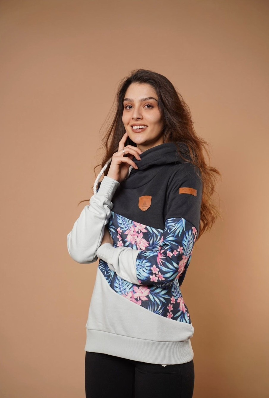 Women Wanakome Hoodies | Selene Tropical Mix Hoodie Navy