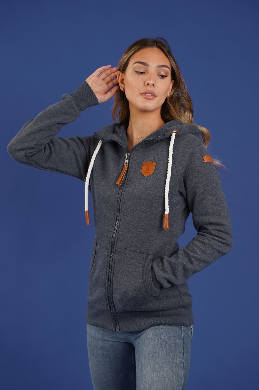 Women Wanakome Hoodies | Hera Zip Hoodie Navy