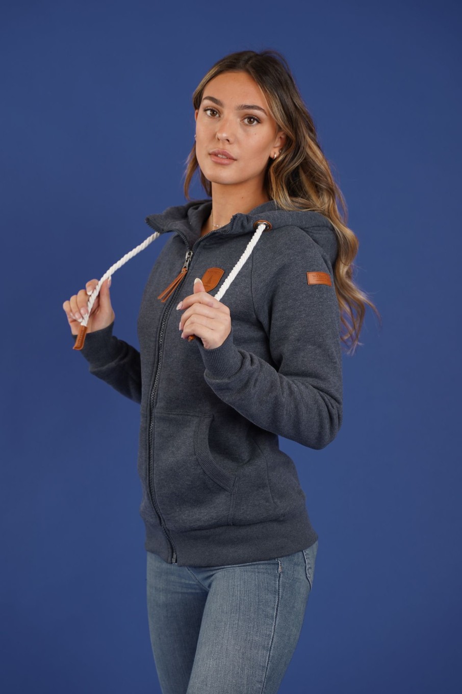 Women Wanakome Hoodies | Hera Zip Hoodie Navy