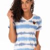 Women Wanakome T-Shirts | Marlo Tie Dye Light Indigo/Ink Tee Blue