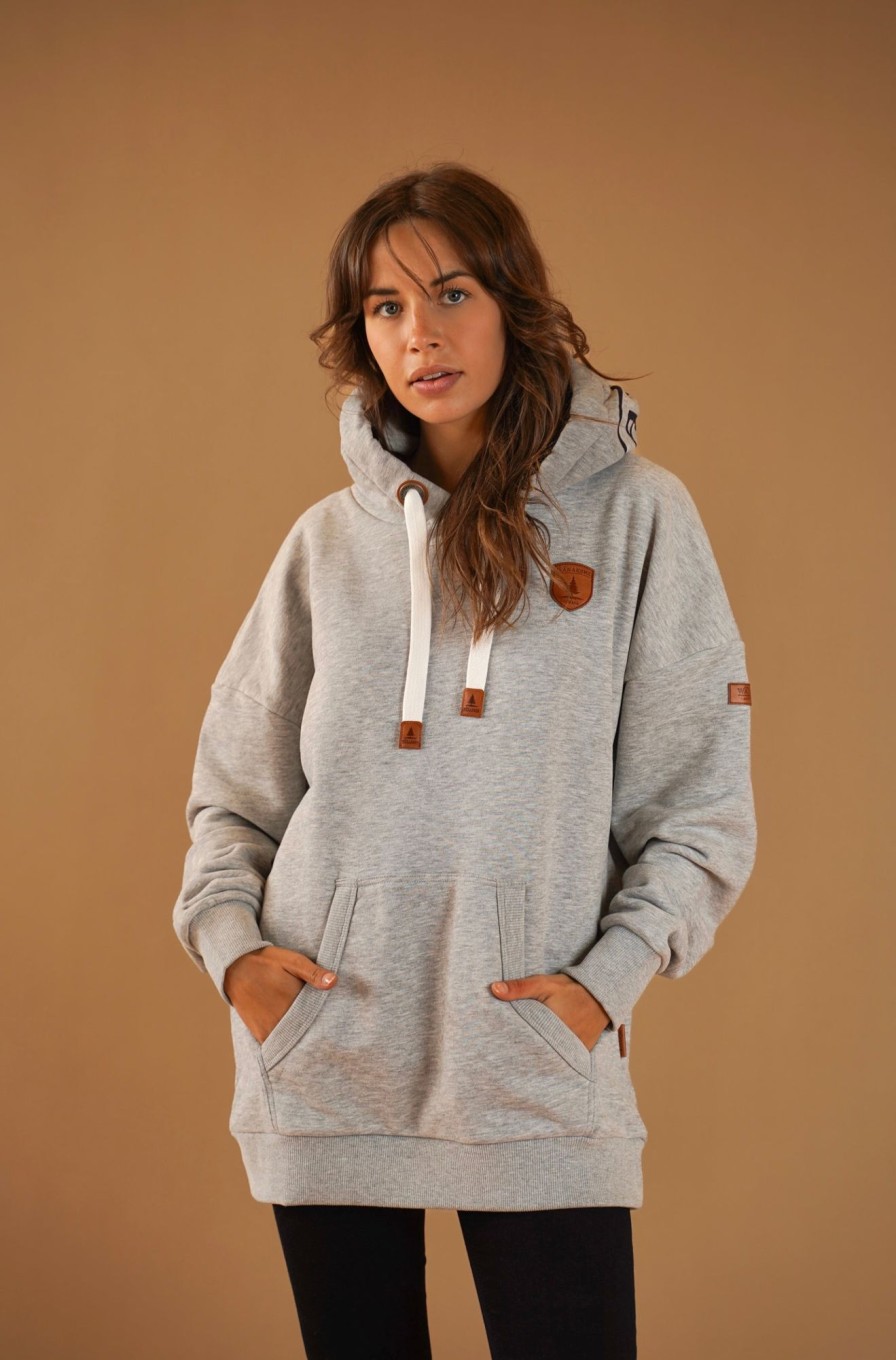 Women Wanakome Hoodies | Billie Light Heather Hoodie Grey