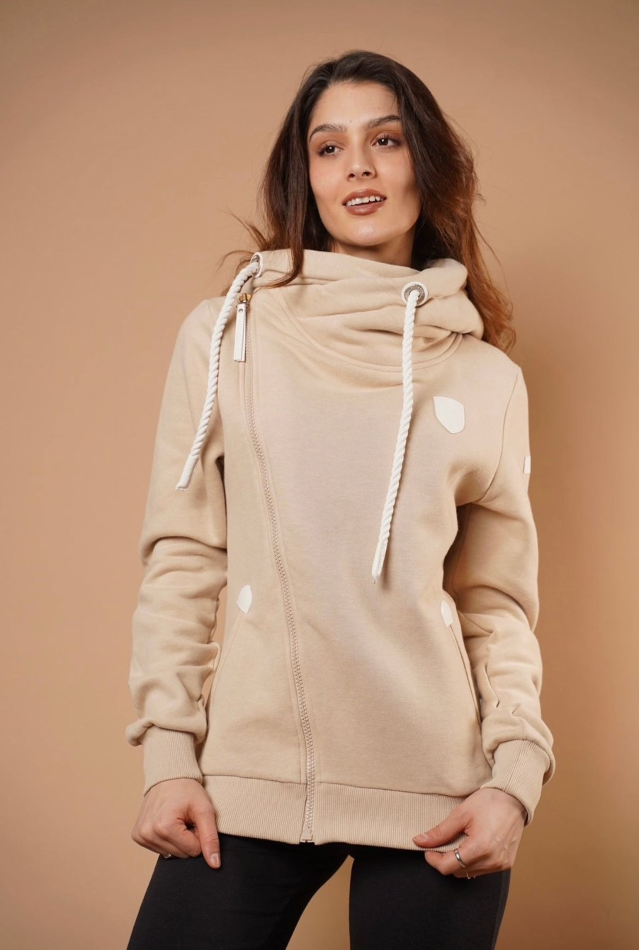 Women Wanakome Hoodies | Athena White Sand Hoodie Brown