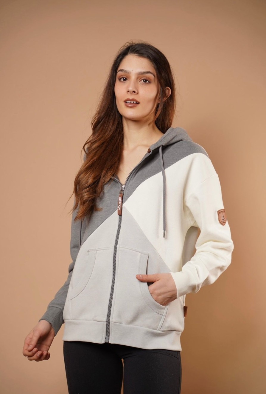 Women Wanakome Hoodies | Chelif Ash Mix Hoodie Grey