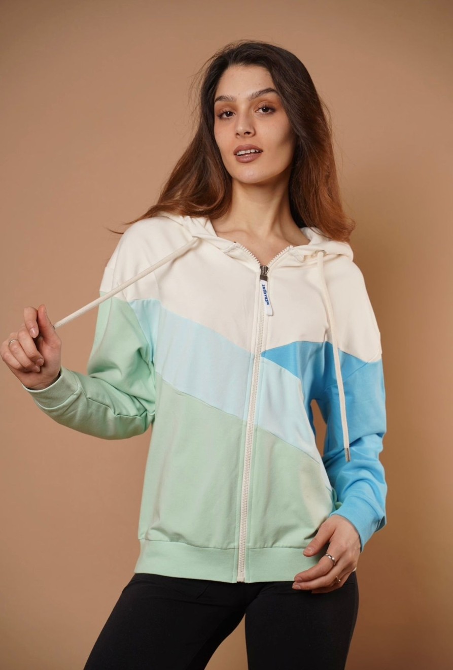 Women Wanakome Hoodies | Cordelia Cucumber Mix Hoodie Green