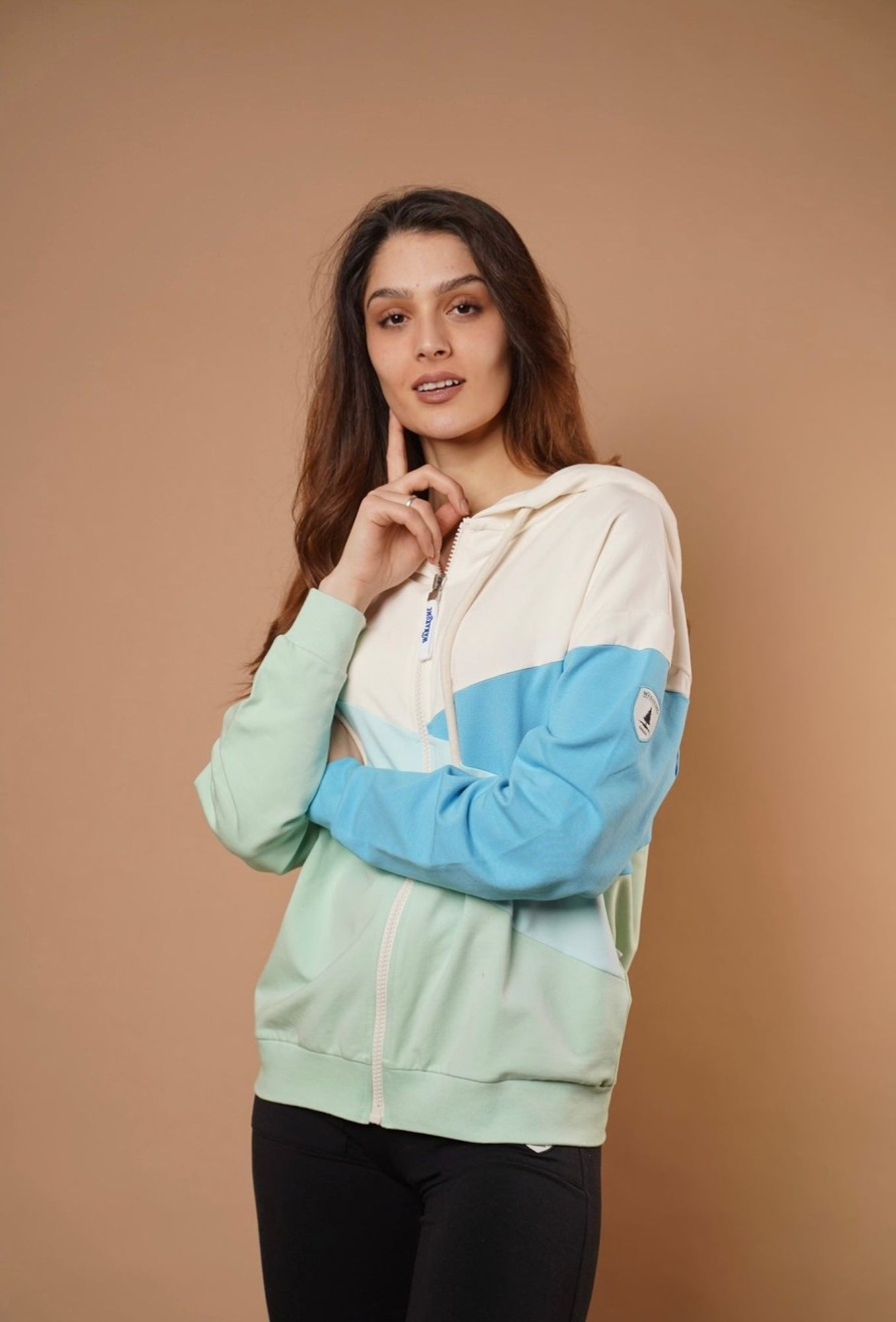 Women Wanakome Hoodies | Cordelia Cucumber Mix Hoodie Green