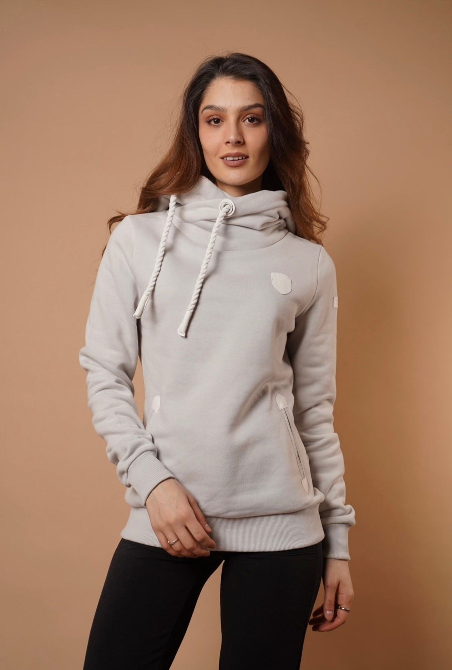 Women Wanakome Hoodies | Artemis White Zinc Hoodie Grey